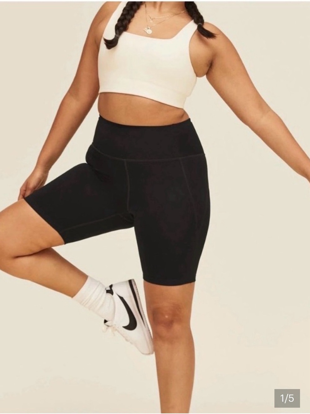 High-Waisted Black Girlfriend Collective biker Shorts Medium